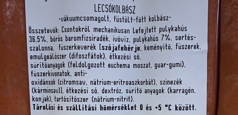 Az olcsó és gyenge lecsókolbász