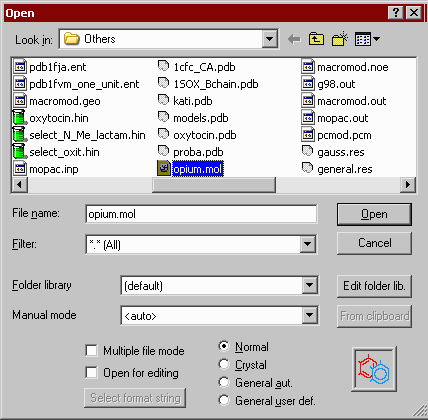 Open file window