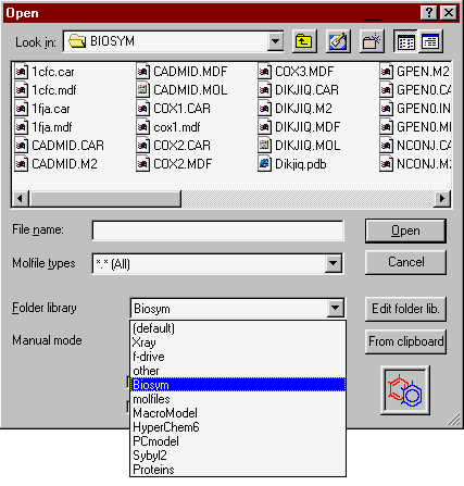 Open file window