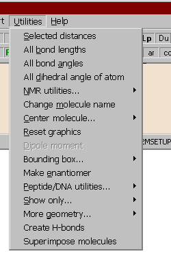 Utilities menu